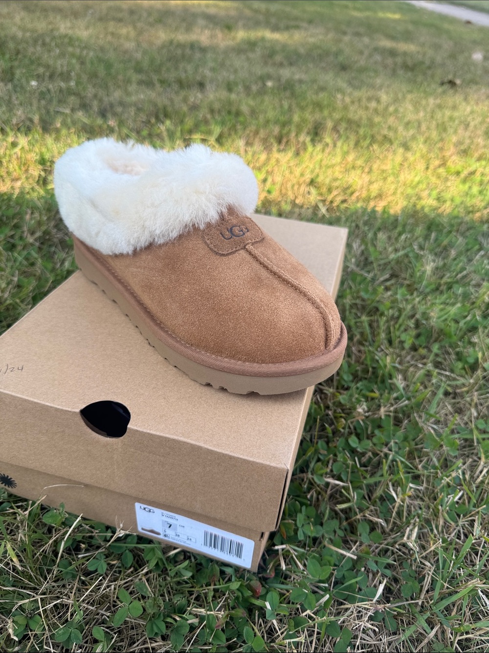 UGG Womens Tazzette Clog - Chestnut with Cream Fur